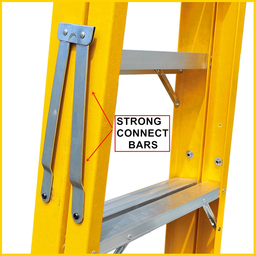 Yellow ANSI A14.5 FRP Non-Conductive Single sided Aluminum Step Ladder